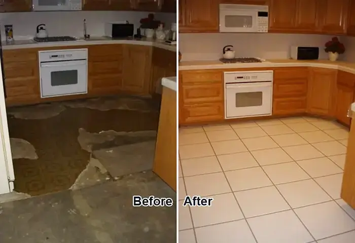 Kitchen Before & After Concrete Restoration Encino